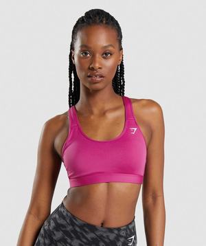 Pink Gymshark Scoop Neck Women's Sports Bra | EMADHR528