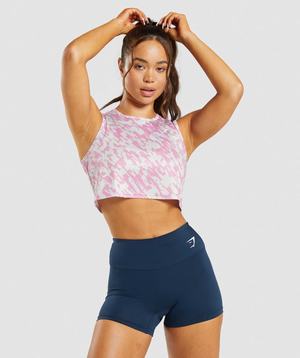 Pink Gymshark Training Crop Women's Tops | JLFYSI193