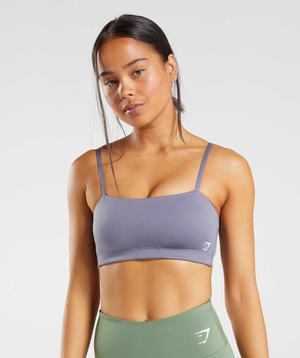 Purple Gymshark Bandeau Women's Sports Bra | JCNEZR301