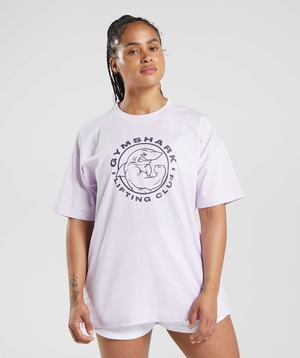 Purple Gymshark Legacy Oversized Women's T Shirts | XSWDHZ382