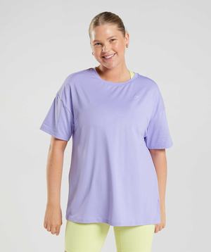 Purple Gymshark Whitney Oversized Women's T Shirts | KNICUE385