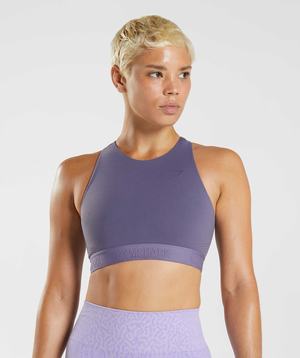 Purple / Purple Gymshark 315 Performance High Neck Women's Sports Bra | OMABIU276