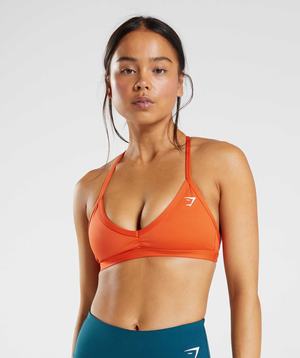 Red Gymshark Minimal Women's Sports Bra | UYIORF684