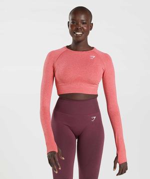 Red Gymshark Vital Seamless 2.0 Crop Women\'s Tops | LHTGFE981