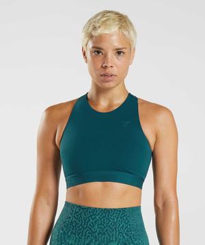 Turquoise / Blue Gymshark 315 Performance High Neck Women's Sports Bra | ALCVBX237