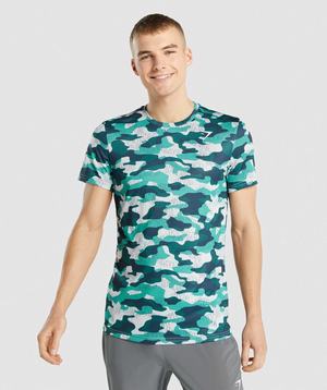 Turquoise Gymshark Arrival Men's T Shirts | RHJINC419