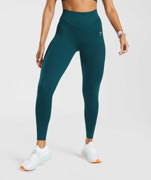 Turquoise Gymshark Sweat Seamless Sculpt Women's Leggings | QABYLF936