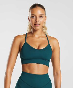 Turquoise Gymshark Sweat Seamless Women's Sports Bra | TIQRHU873