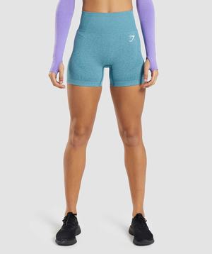 Turquoise Gymshark Vital Seamless 2.0 Women's Shorts | HWULIC712