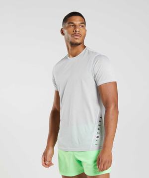 White / Grey Gymshark Sport Men's T Shirts | PSZAYG572