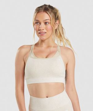 White Gymshark Adapt Fleck Seamless Women's Sports Bra | VNEHTX832