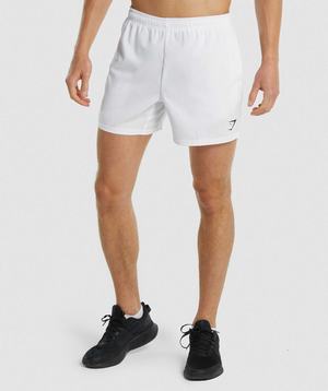 White Gymshark Arrival 5" Men's Shorts | HGRTMD503