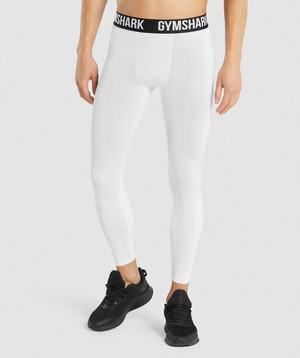 White Gymshark Element Baselayer Men's Jogger | UIBJZV982