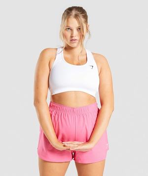 White Gymshark Essential Racer Back Women's Sports Bra | LWHOMS274