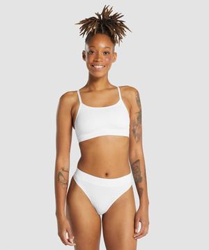 White Gymshark Seamless Scoop Neck Bralette Women's Underwear | FYOUME347