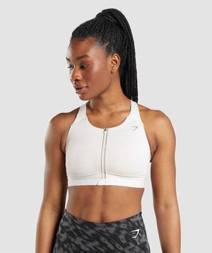 White Gymshark Speed Women's Sports Bra | GLHPFO506