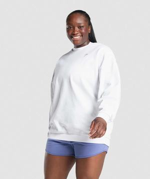 White Gymshark Training Oversized Sweatshirt Women's Pullover | PVZWHT812