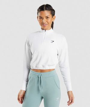 White Gymshark Training Pippa Women's Pullover | WZIHDK859