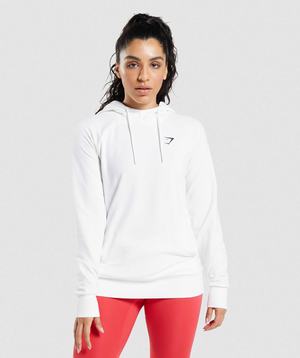 White Gymshark Training Women's Hoodie | PFCYQG250