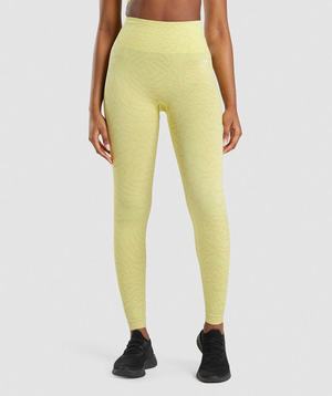 Yellow Gymshark Adapt Animal Seamless Women's Leggings | FAXYND261