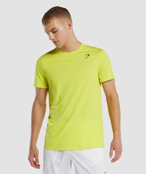 Yellow Gymshark Arrival Regular Fit Men's T Shirts | TVOSIJ754