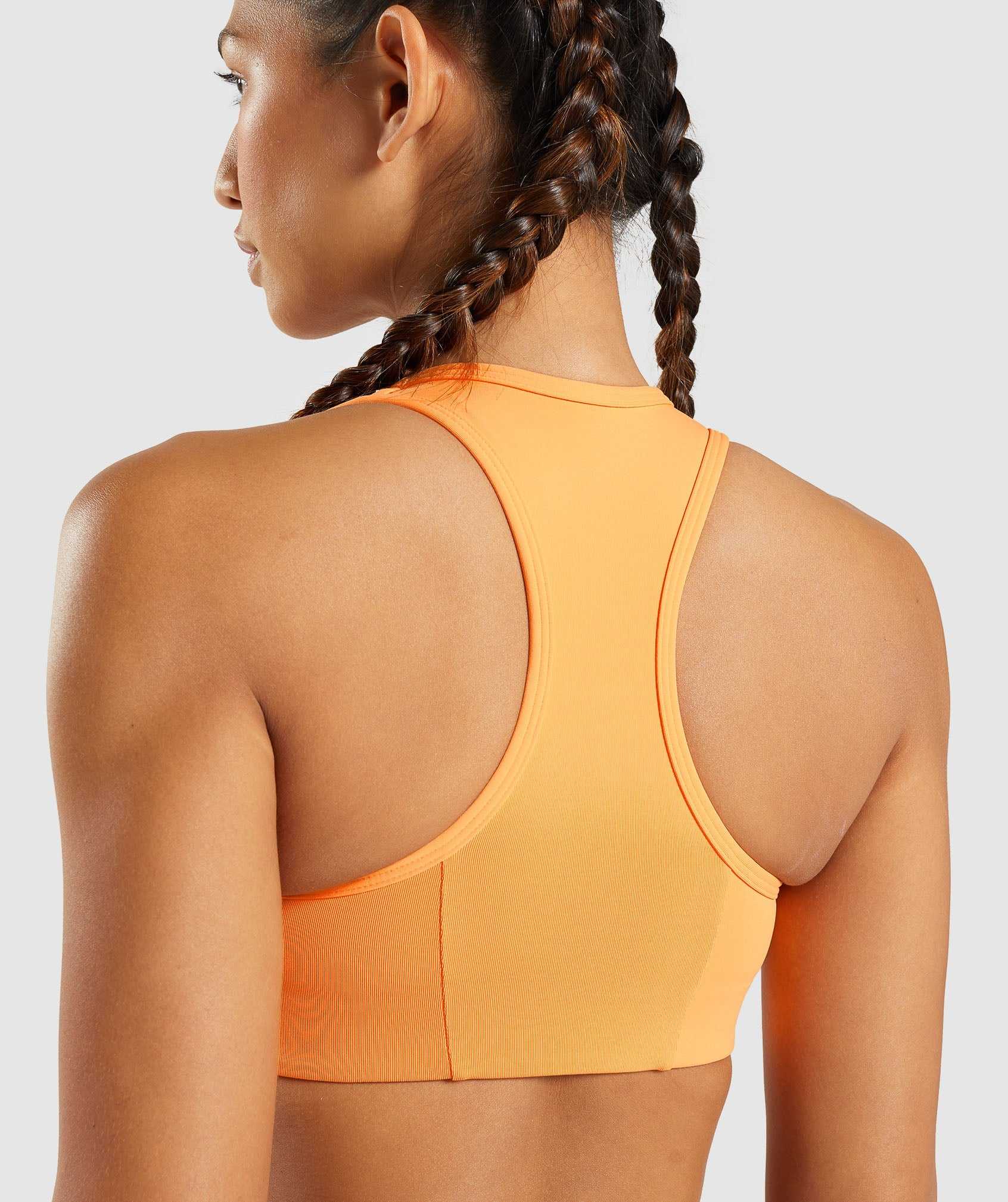 Apricot Orange Gymshark Essential Racer Back Women's Sports Bra | QKIUMB389