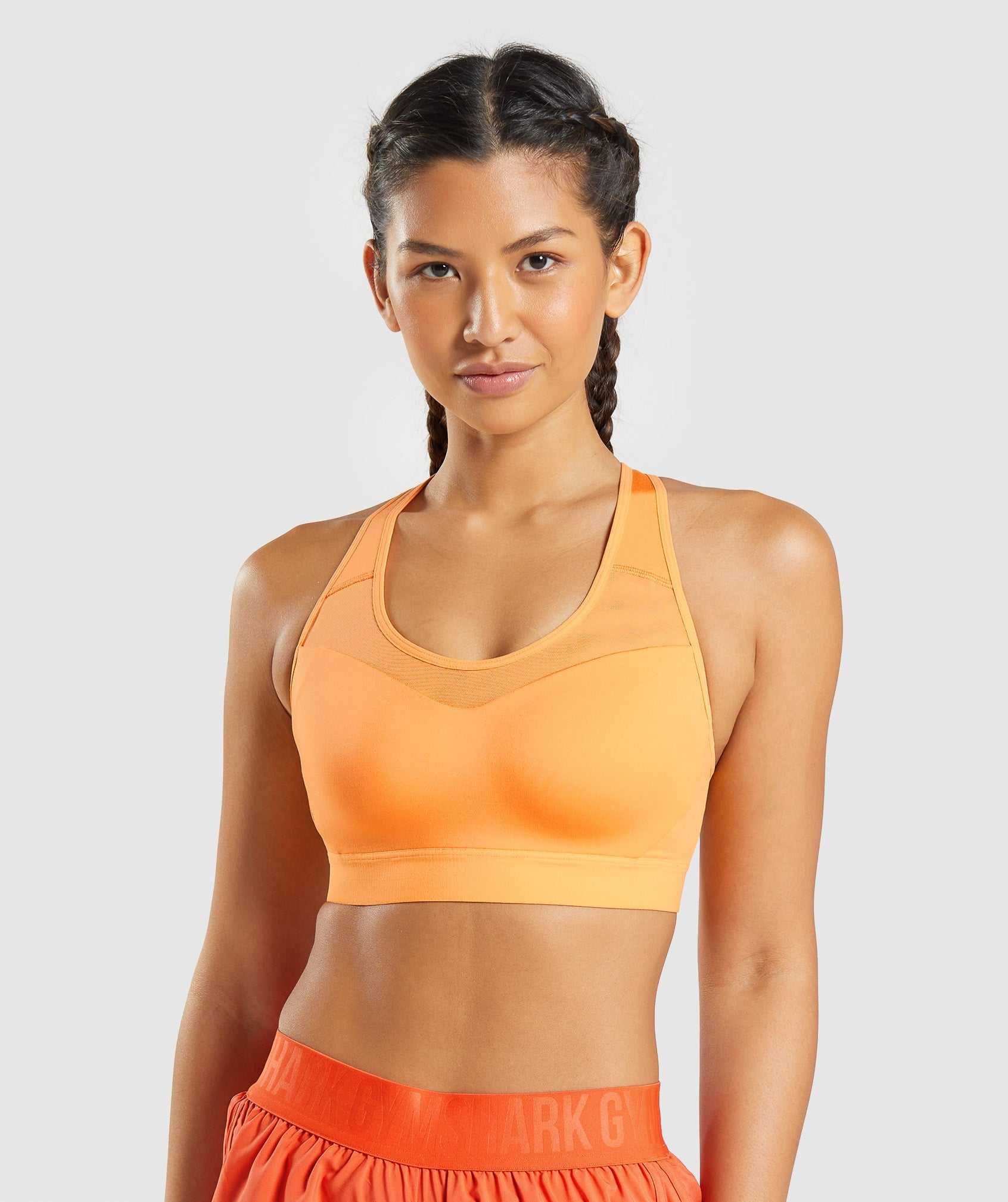 Apricot Orange Gymshark Open Back Women\'s Sports Bra | MJKCLN968