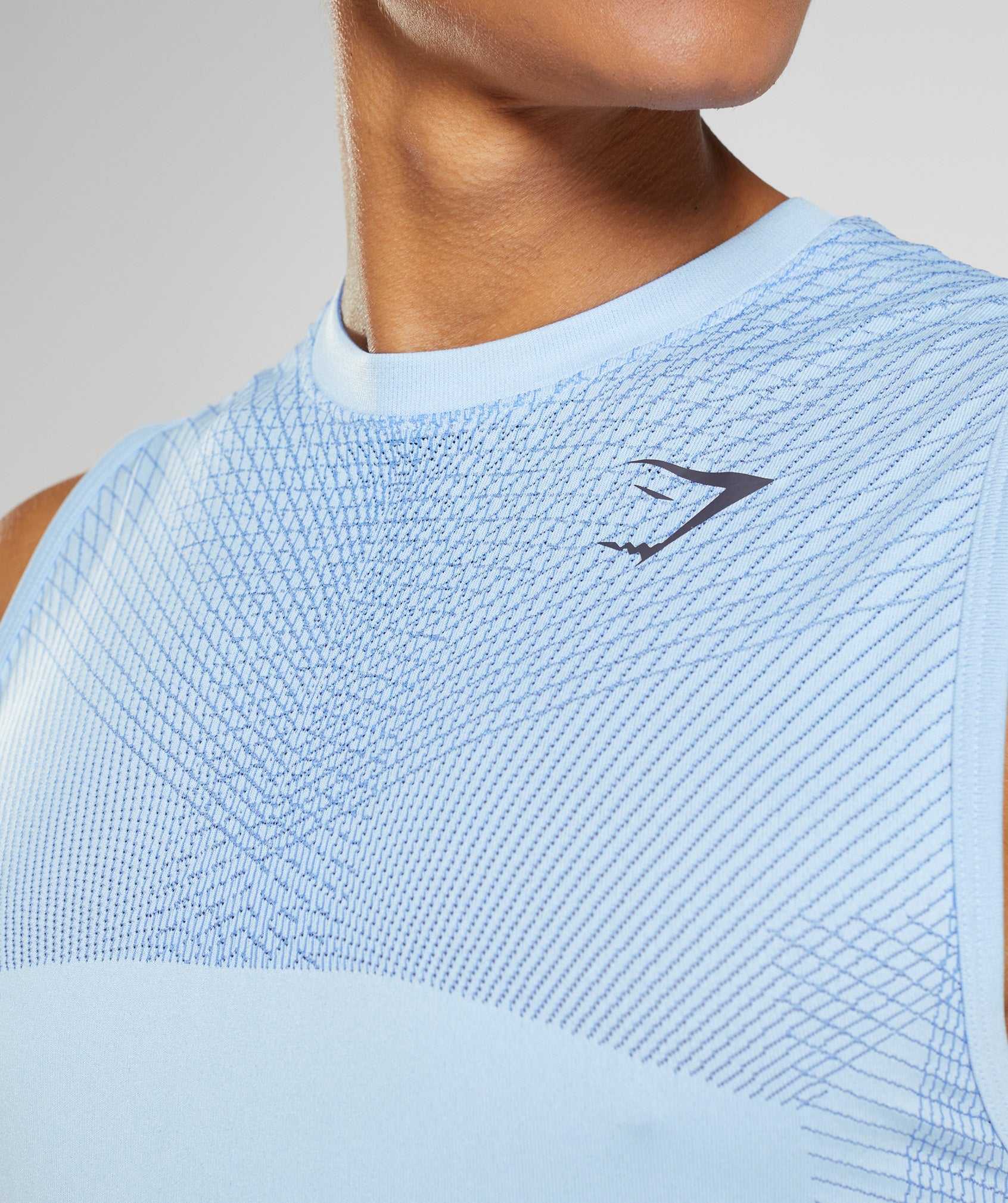 Beige Blue / Blue Gymshark Apex Seamless Men's Tanks | QZNXOL531