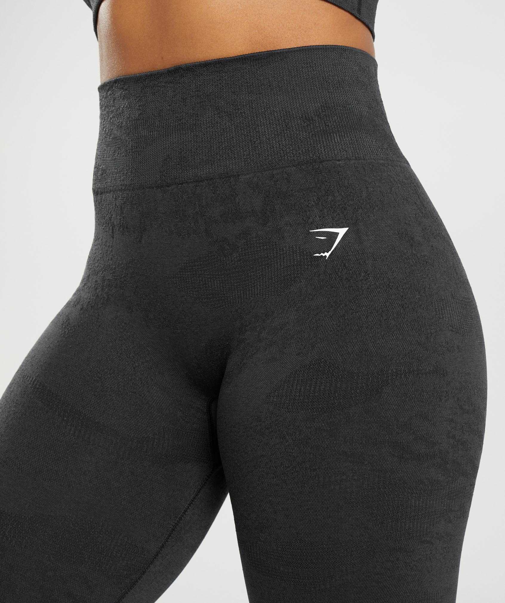 Black / Black Grey Gymshark Adapt Camo Seamless Women's Leggings | FETMYR852