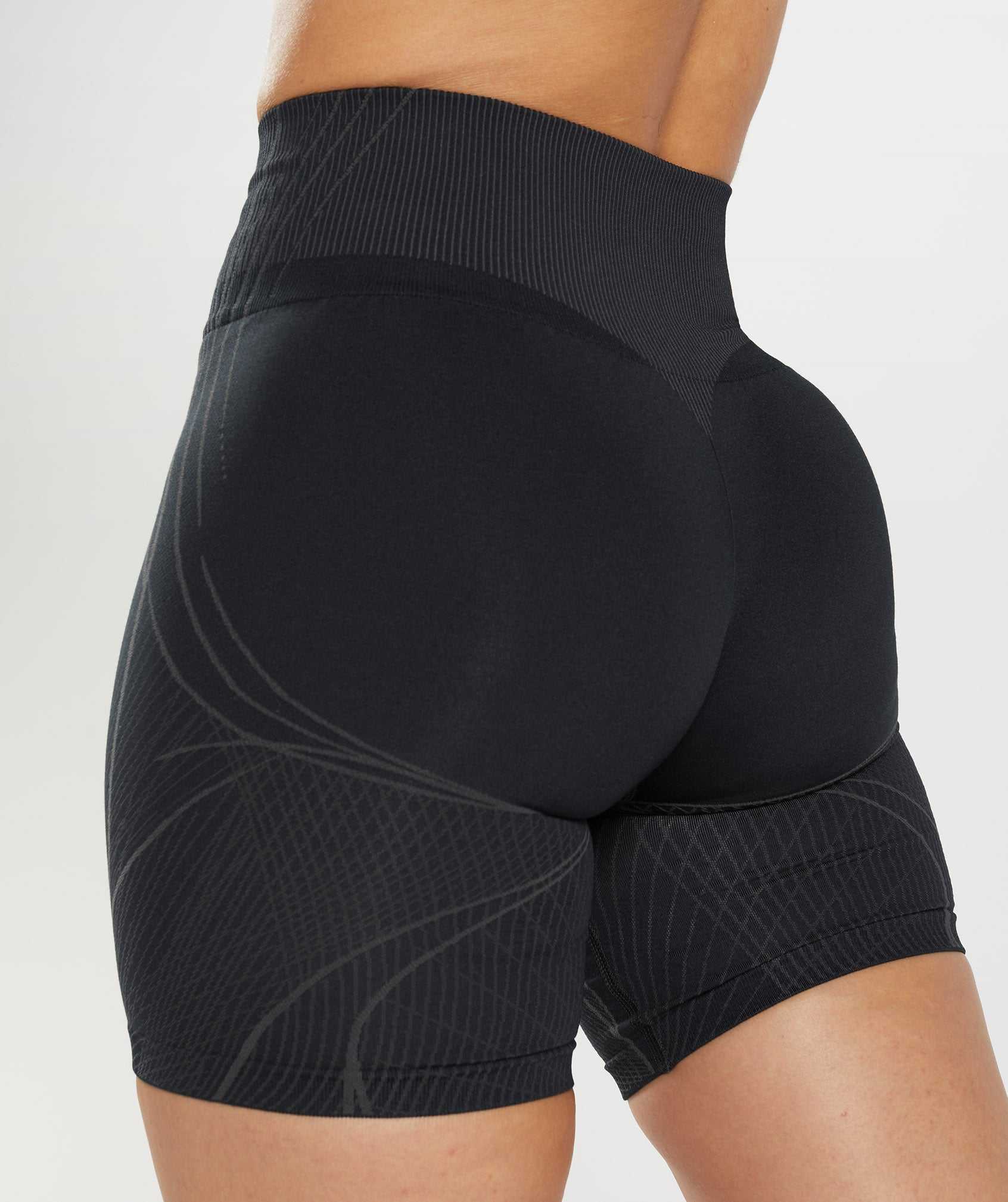 Black / Black Grey Gymshark Apex Seamless Women's Shorts | CRQXEF958