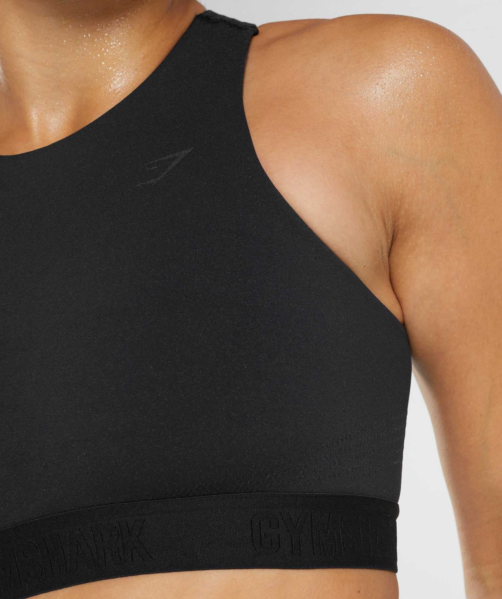 Black / Deep Grey Gymshark 315 Performance High Neck Women's Sports Bra | ECAZVY350