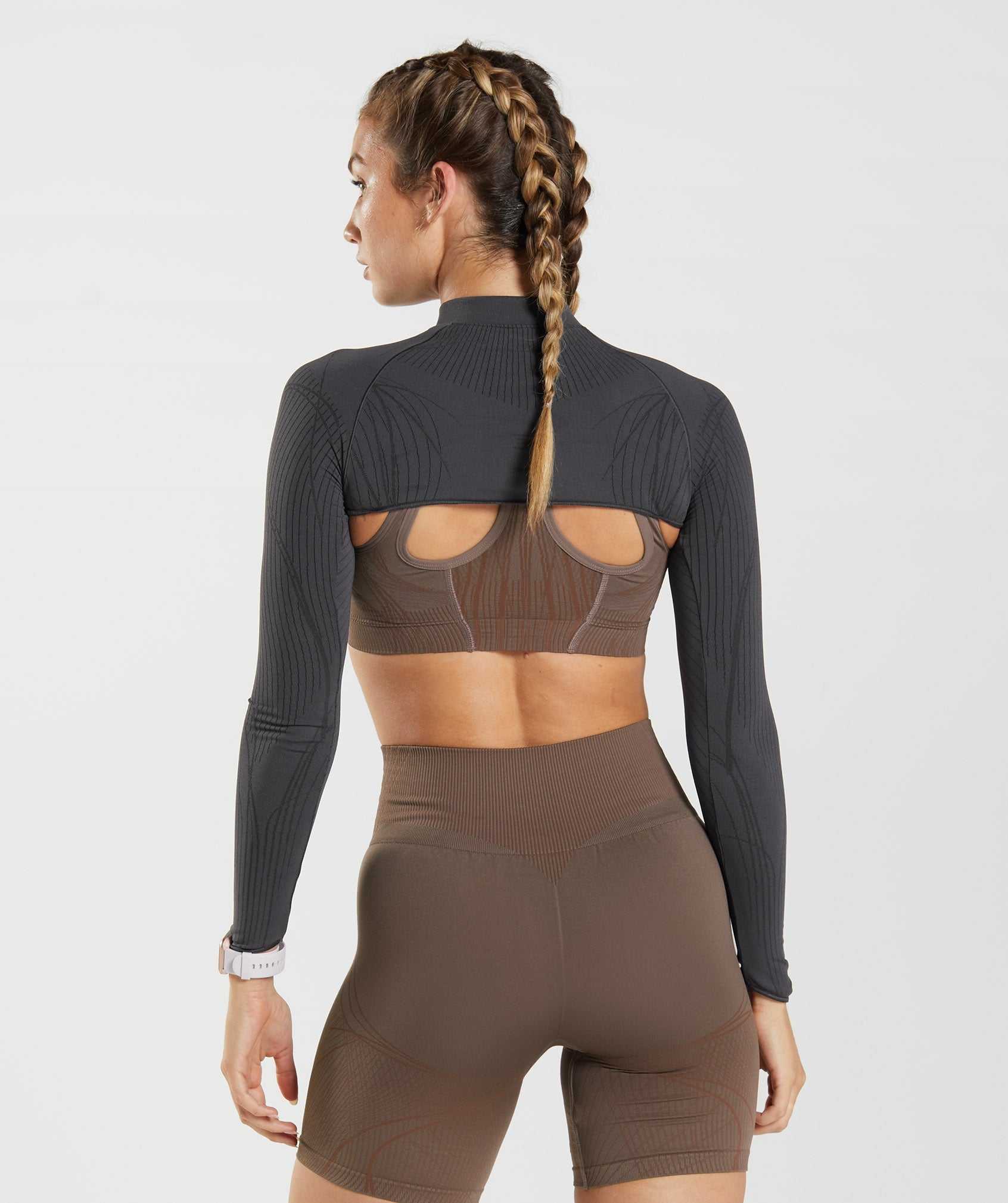 Black Grey / Black Gymshark Apex Seamless Shrug Women's Pullover | EVGPBD617