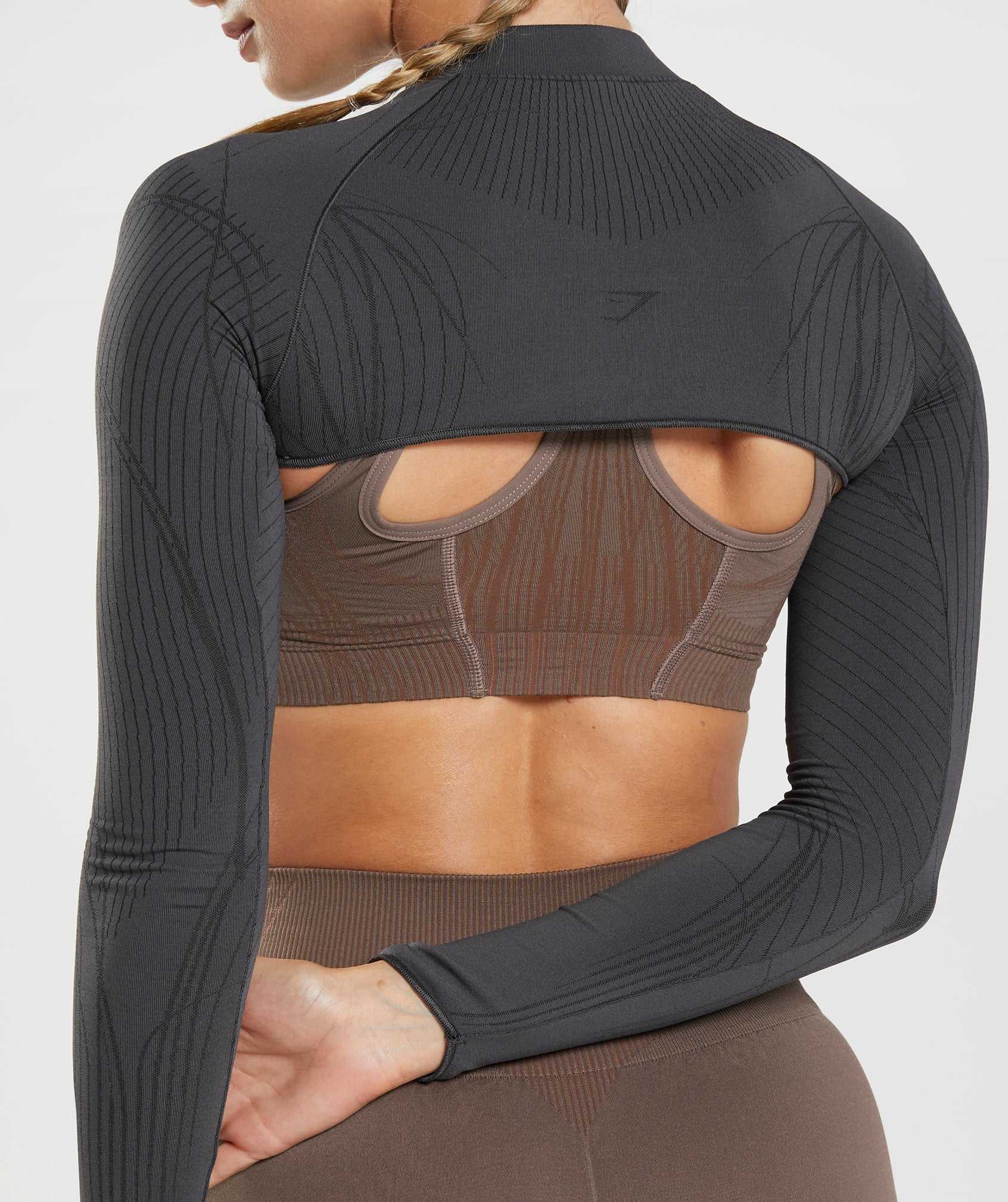 Black Grey / Black Gymshark Apex Seamless Shrug Women's Pullover | EVGPBD617