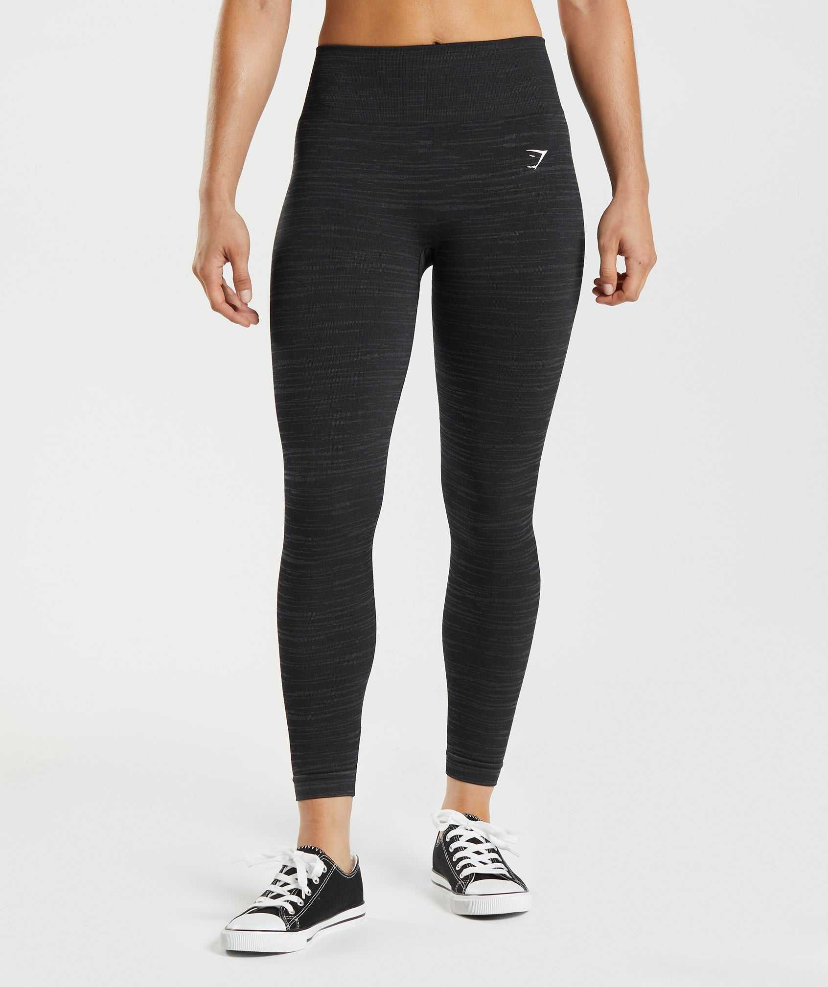 Black / Grey Gymshark Adapt Marl Seamless Women\'s Leggings | ESVIFY374