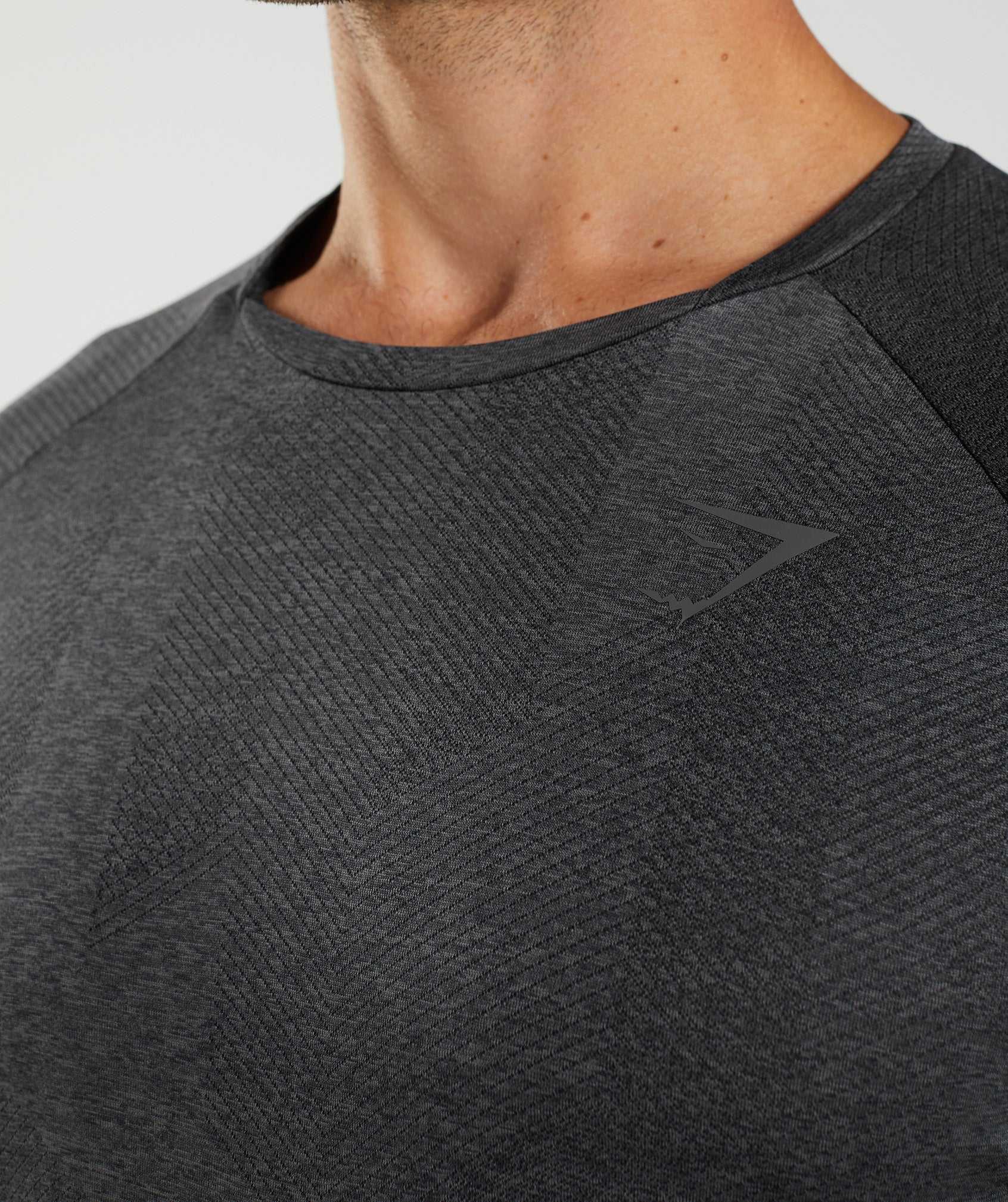 Black / Grey Gymshark Apex Long Sleeve Men's T Shirts | OIATUS682