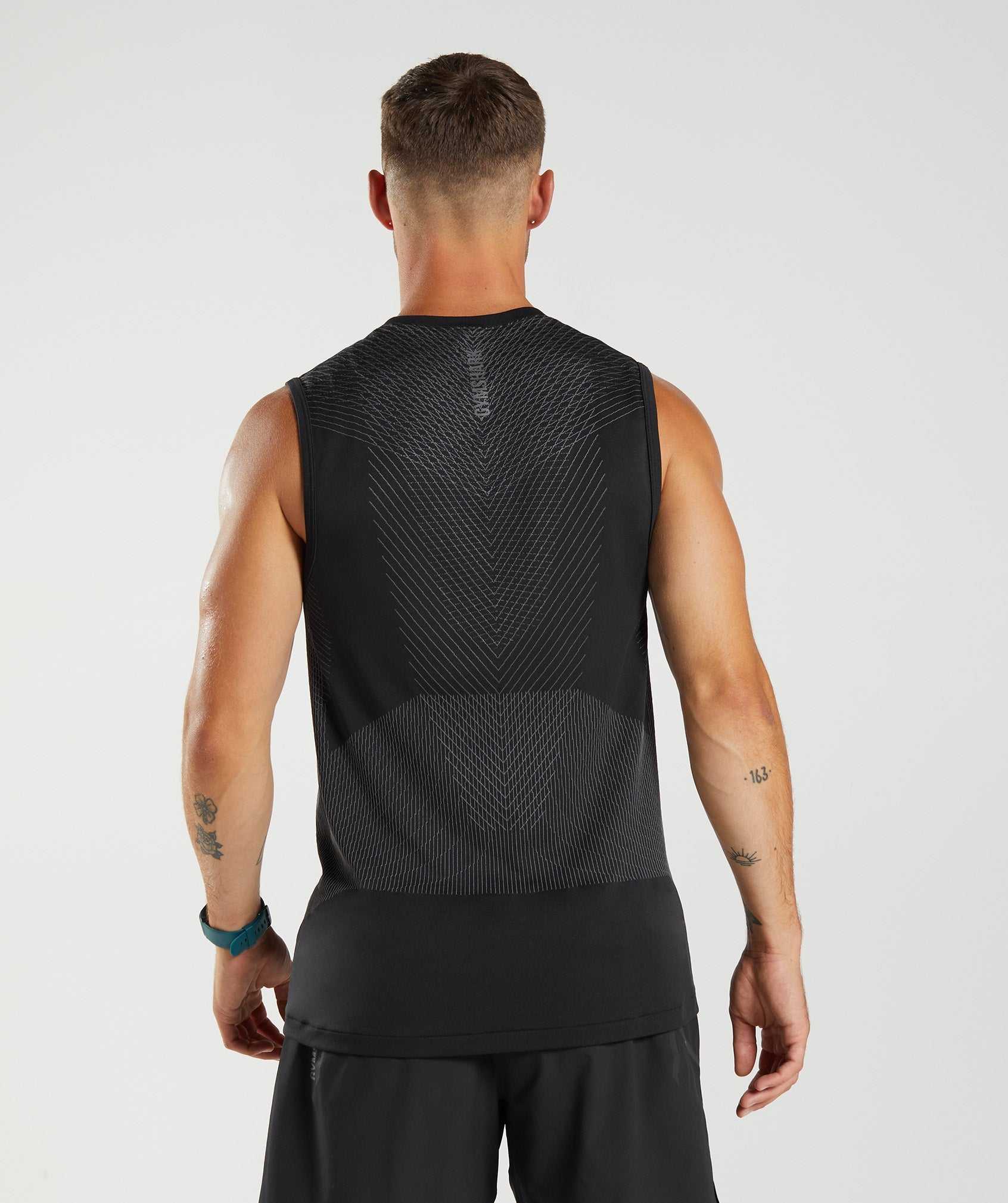 Black / Grey Gymshark Apex Seamless Men's Tanks | DKQYPL672