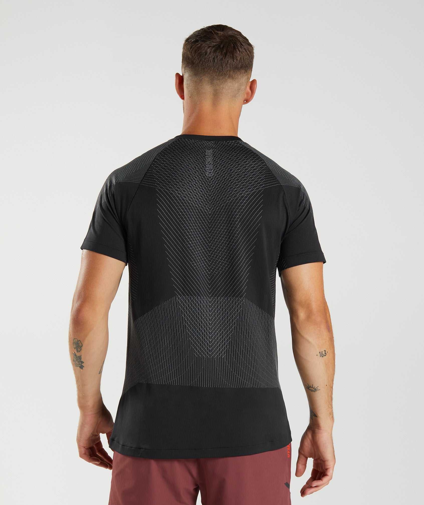 Black / Grey Gymshark Apex Seamless Men's T Shirts | KDJFWC813