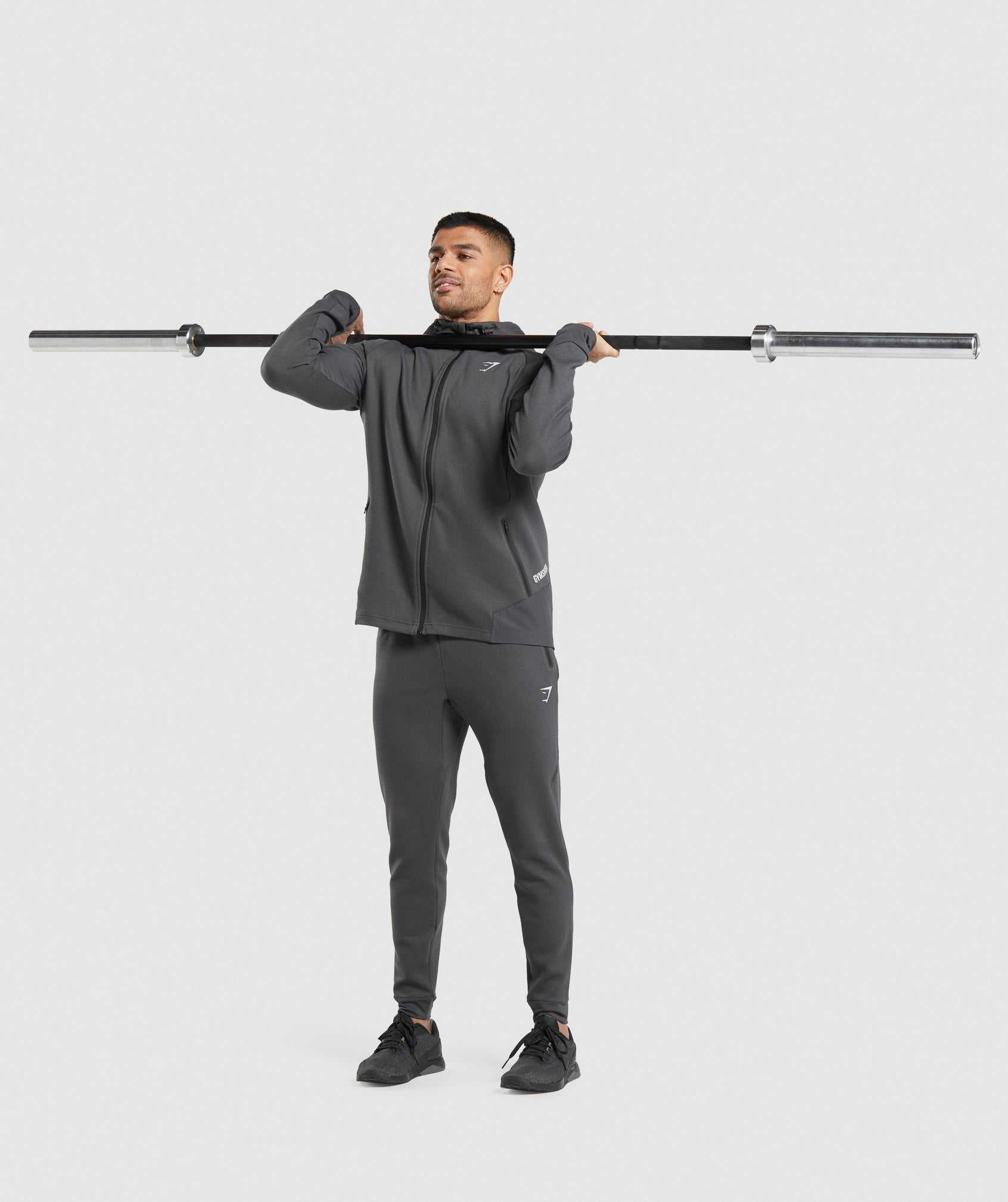 Black Grey Gymshark Apex Technical Men's Jackets | IRZCDJ235