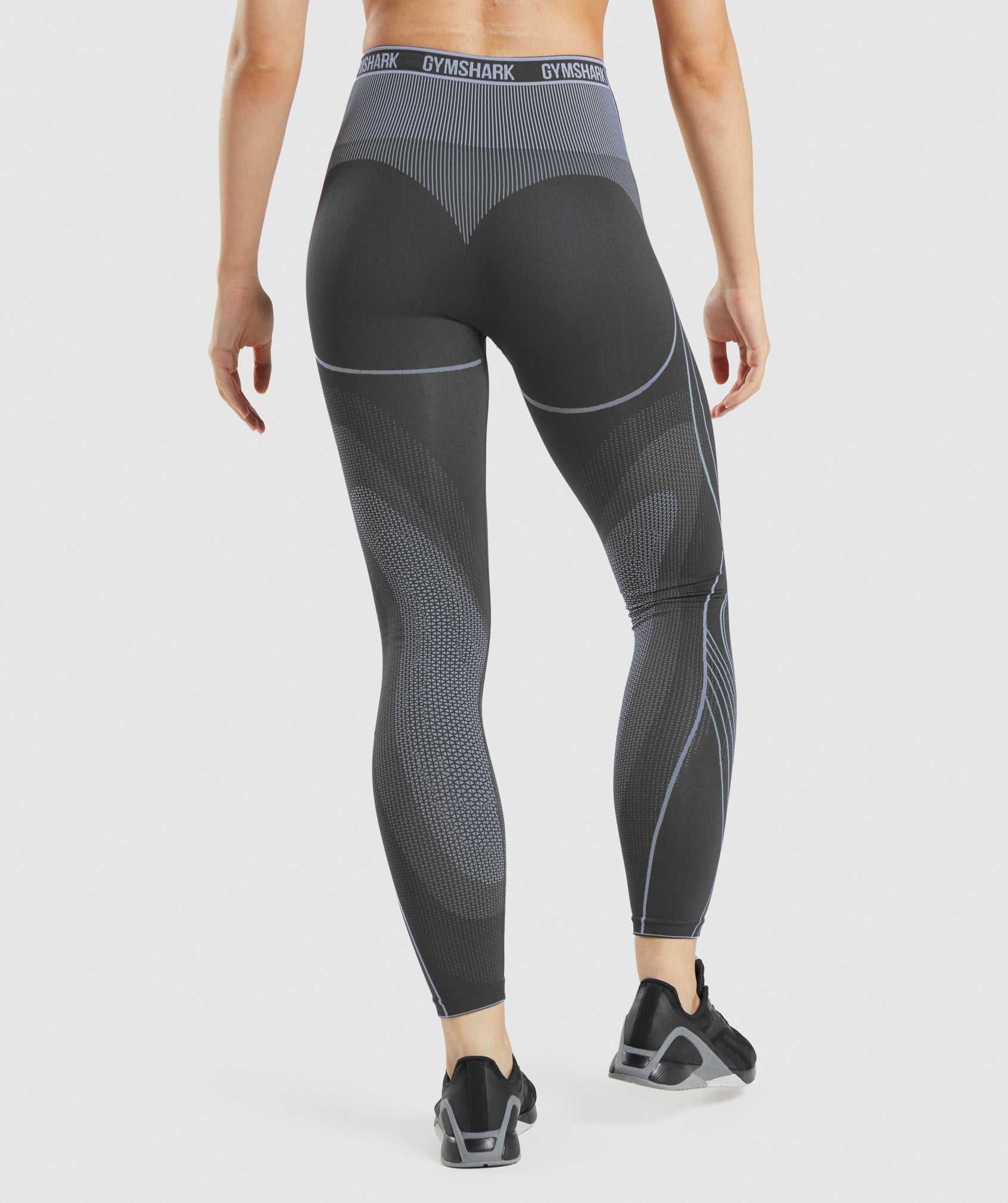 Black Grey / Lavender Blue Gymshark Apex Seamless High Rise Women's Leggings | YPWJBT468