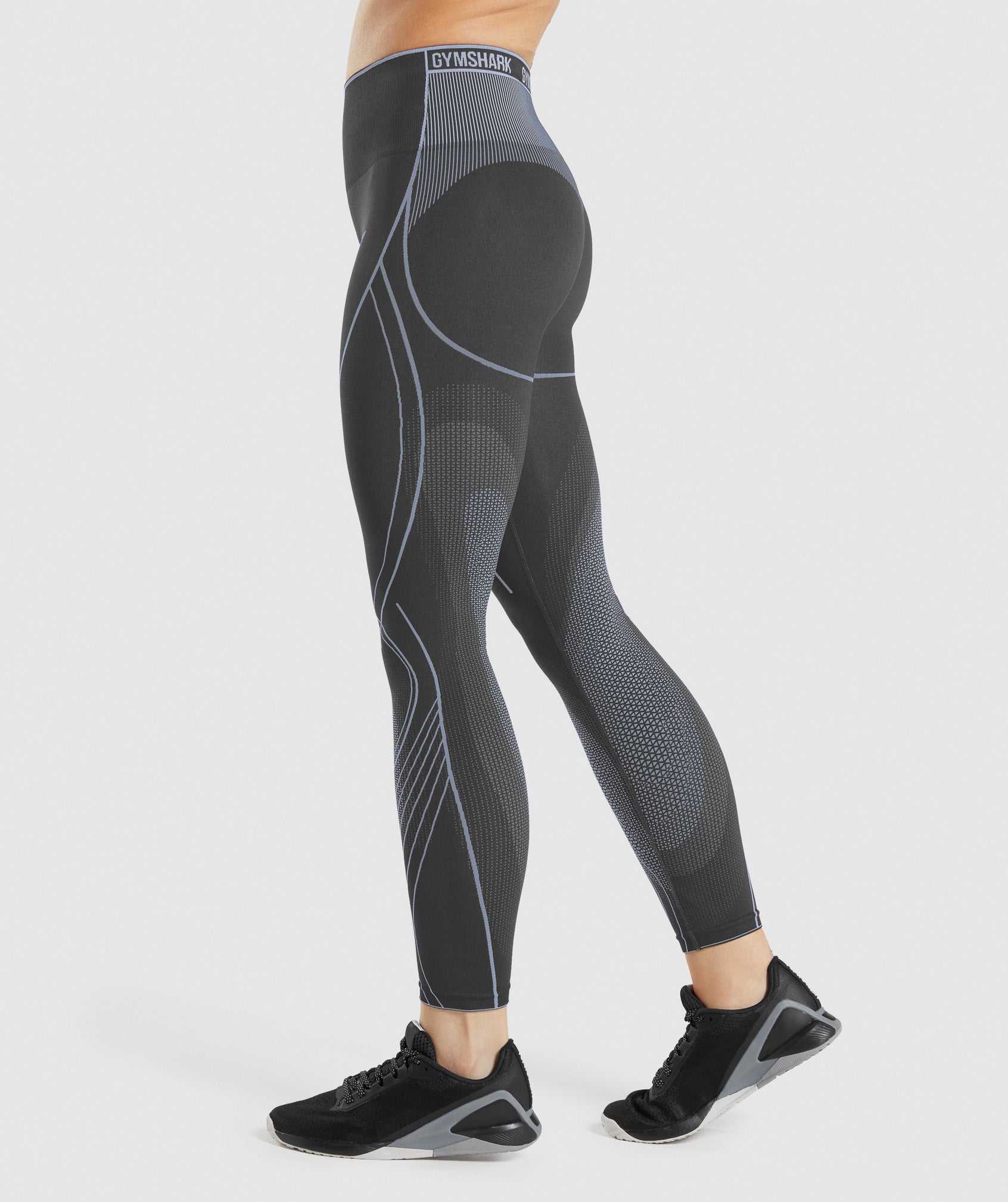 Black Grey / Lavender Blue Gymshark Apex Seamless High Rise Women's Leggings | YPWJBT468