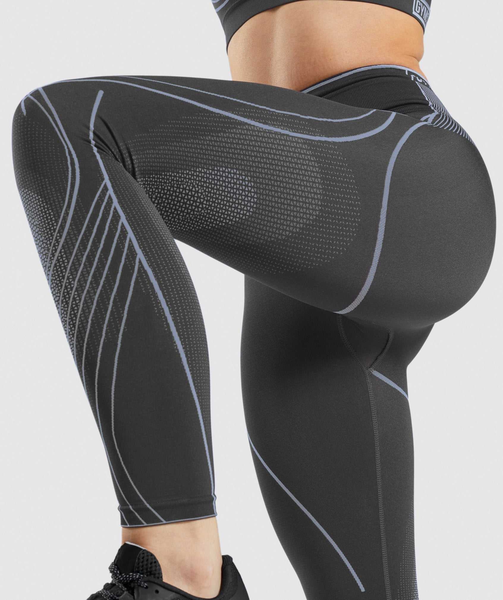 Black Grey / Lavender Blue Gymshark Apex Seamless High Rise Women's Leggings | YPWJBT468