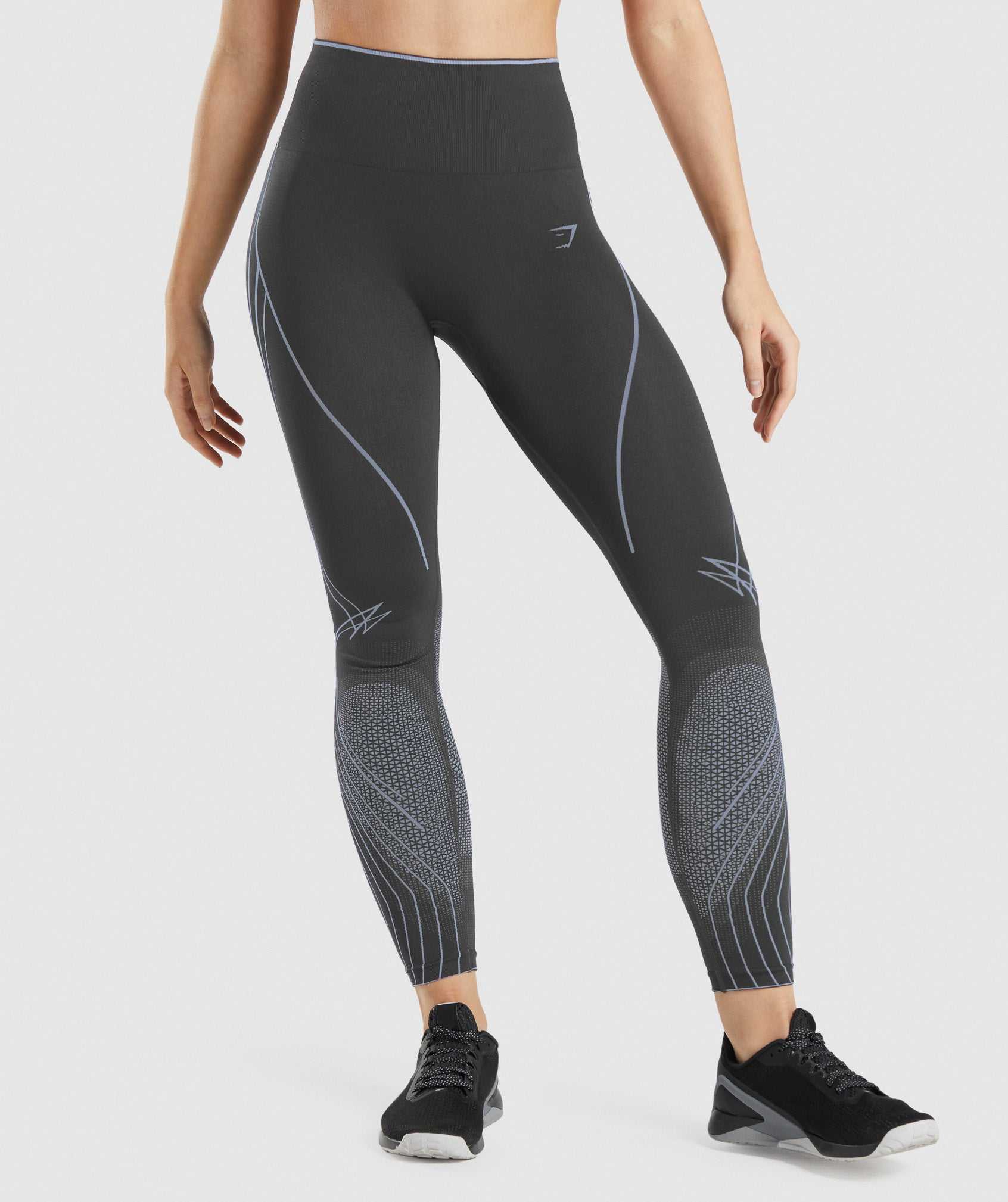 Black Grey / Lavender Blue Gymshark Apex Seamless High Rise Women\'s Leggings | YPWJBT468