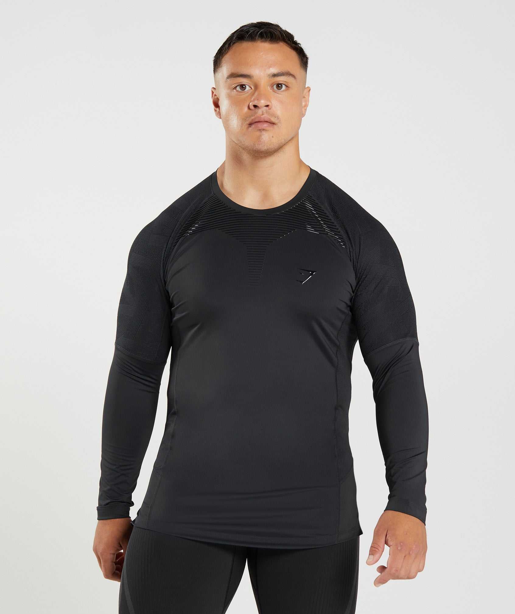 Black Gymshark 315 Long Sleeve Men\'s T Shirts | FNGCQV842