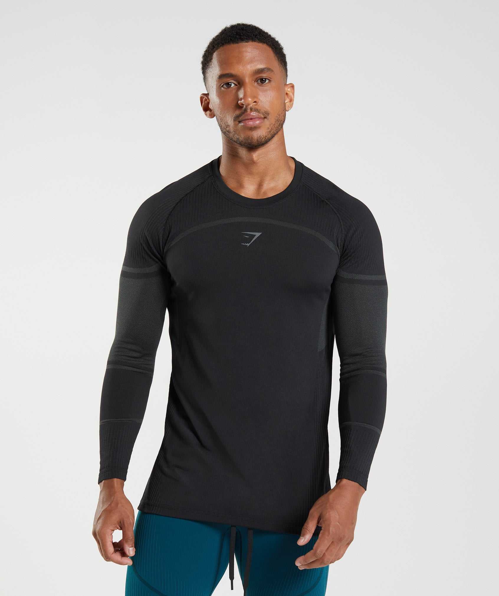 Black Gymshark 315 Long Sleeve Men\'s T Shirts | ZMLBUP046