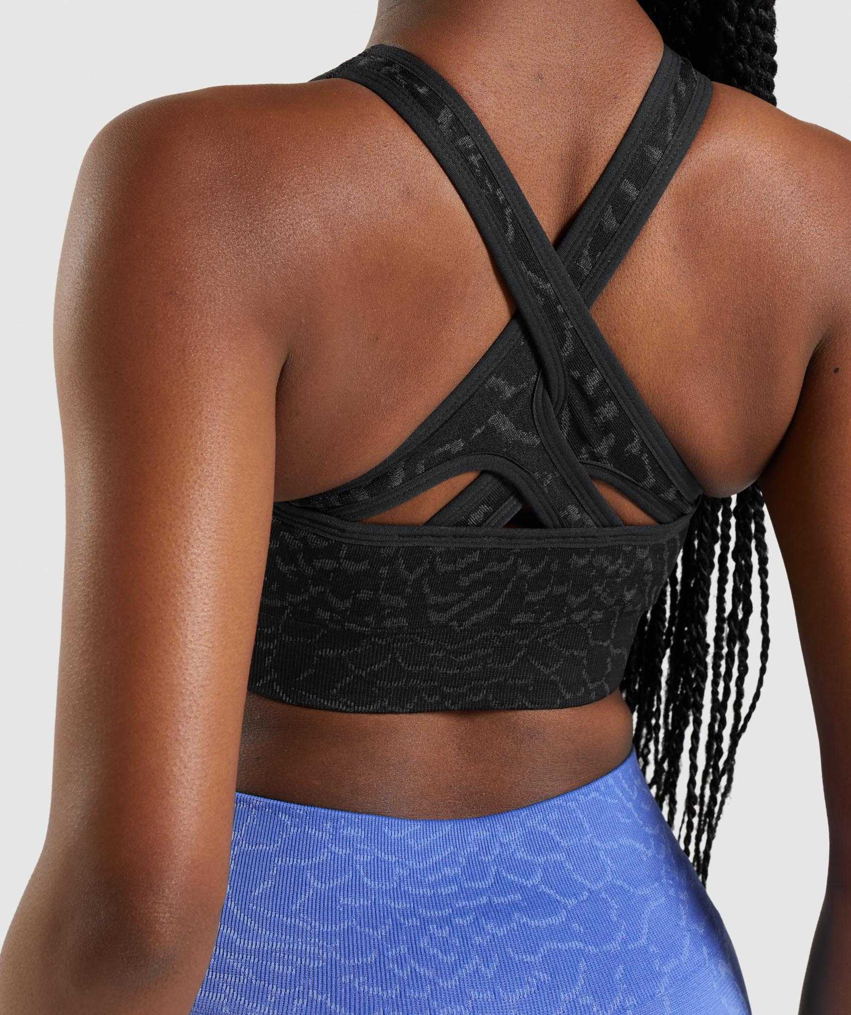 Black Gymshark Adapt Animal Seamless Women's Sports Bra | PGJSQN920