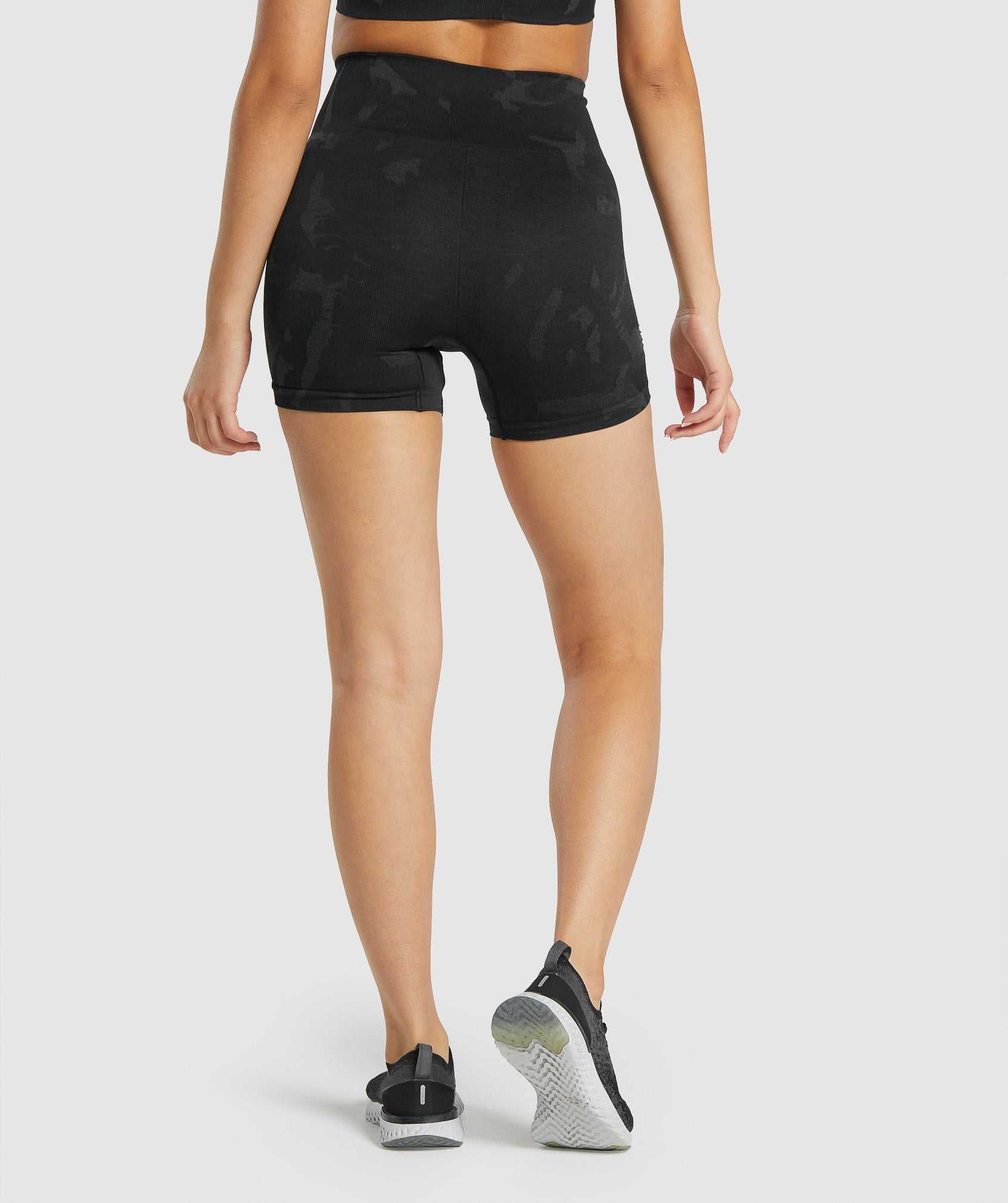 Black Gymshark Adapt Camo Seamless Women's Shorts | SZFBYE163