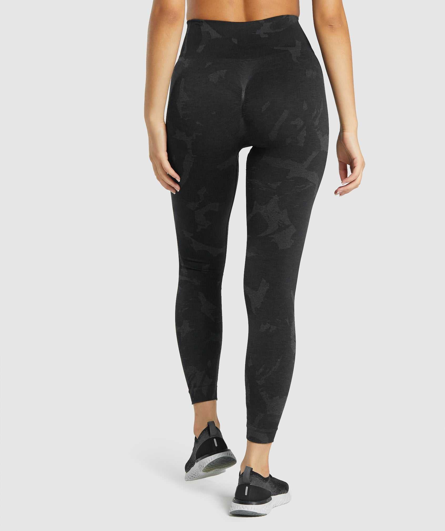 Black Gymshark Adapt Camo Seamless Women's Leggings | ULBKPY927