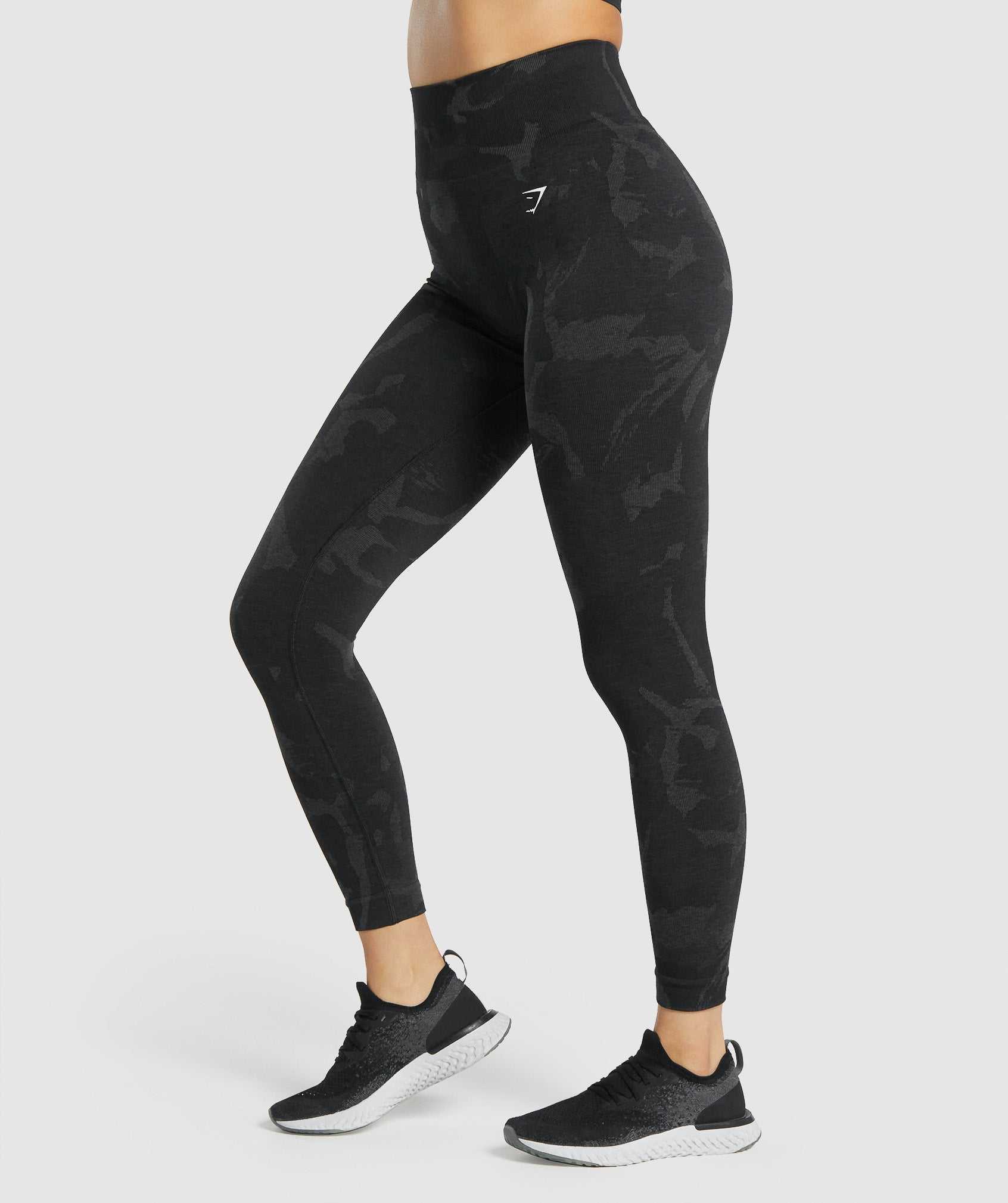 Black Gymshark Adapt Camo Seamless Women's Leggings | ULBKPY927