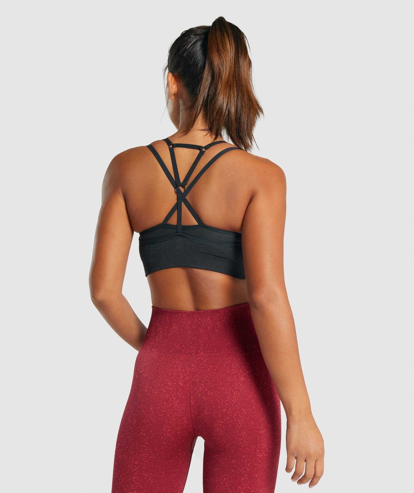 Black Gymshark Adapt Fleck Seamless Women's Sports Bra | SBXHCA017