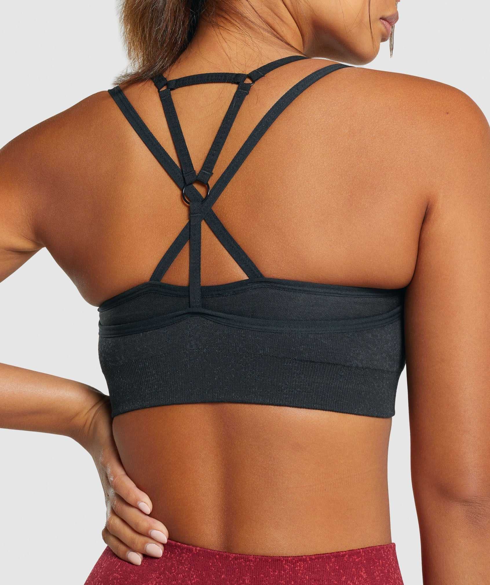 Black Gymshark Adapt Fleck Seamless Women's Sports Bra | SBXHCA017